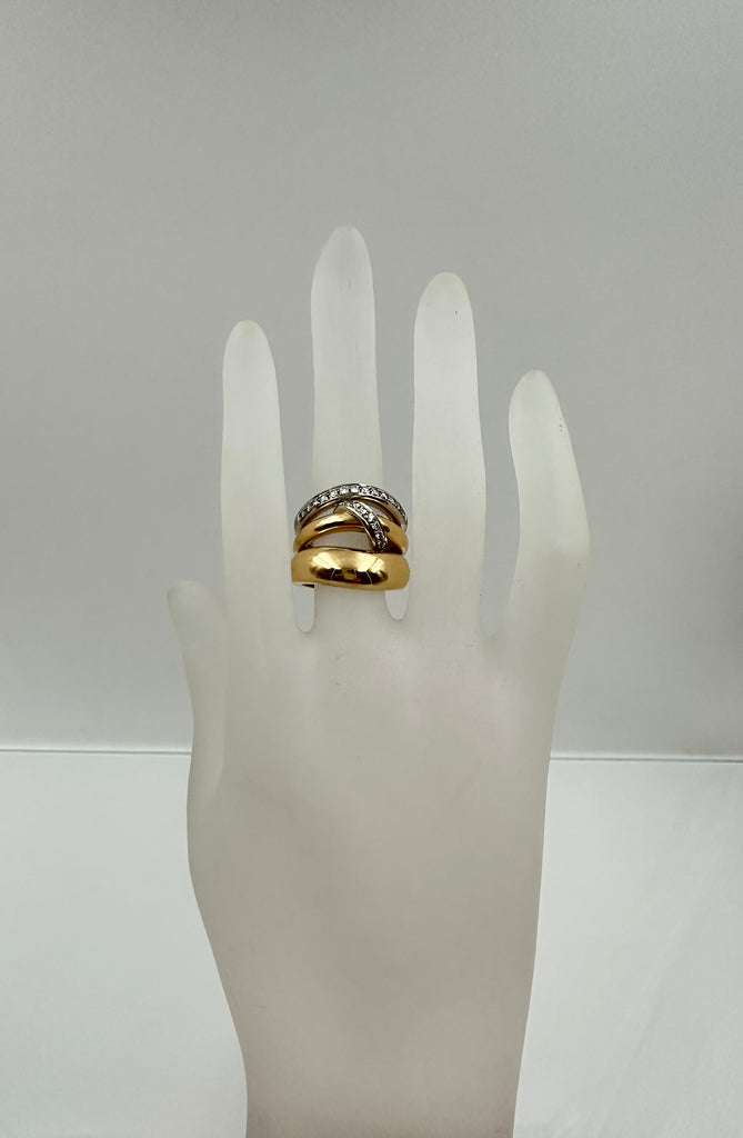 Luxuriöser Brillant Ring * 750 * Gr. 54 * Bicolor