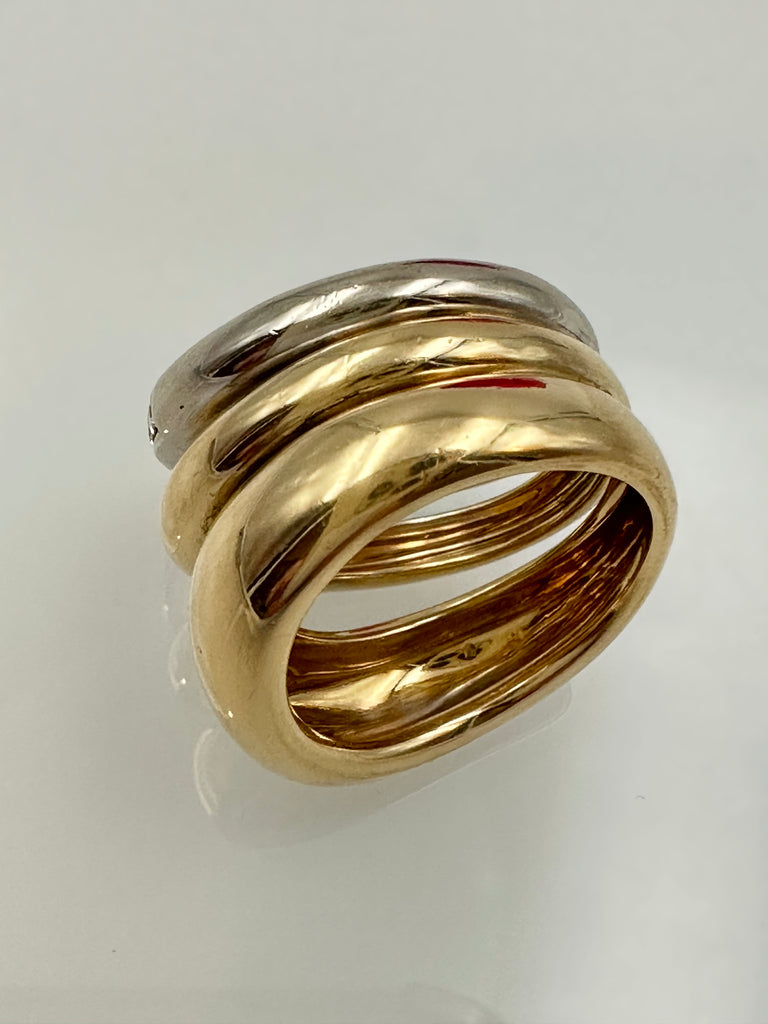 Luxuriöser Brillant Ring * 750 * Gr. 54 * Bicolor
